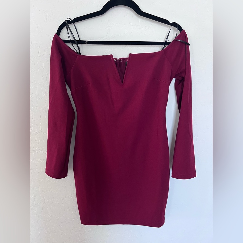 Lulu's Burgundy Long Sleeve Dress